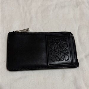 Loewe Black Leather Zip Pouch